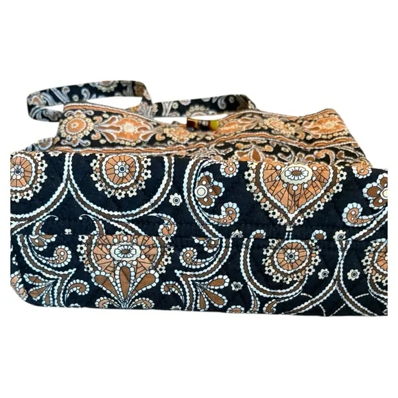 Vera Bradley Black & Brown Elegant Tote Bag | Classic Quilted Shoulder Bag - Picture 3 of 6